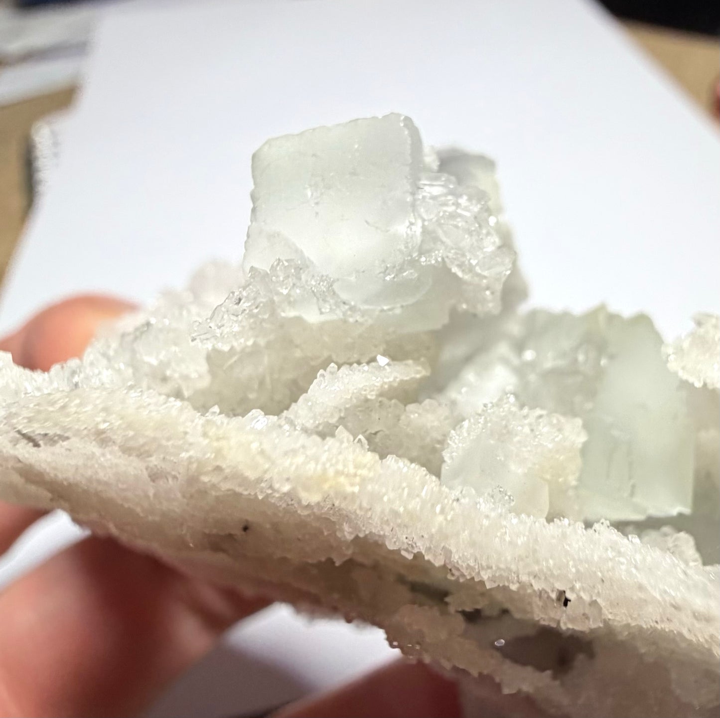 Florite sur Quartz de Chine