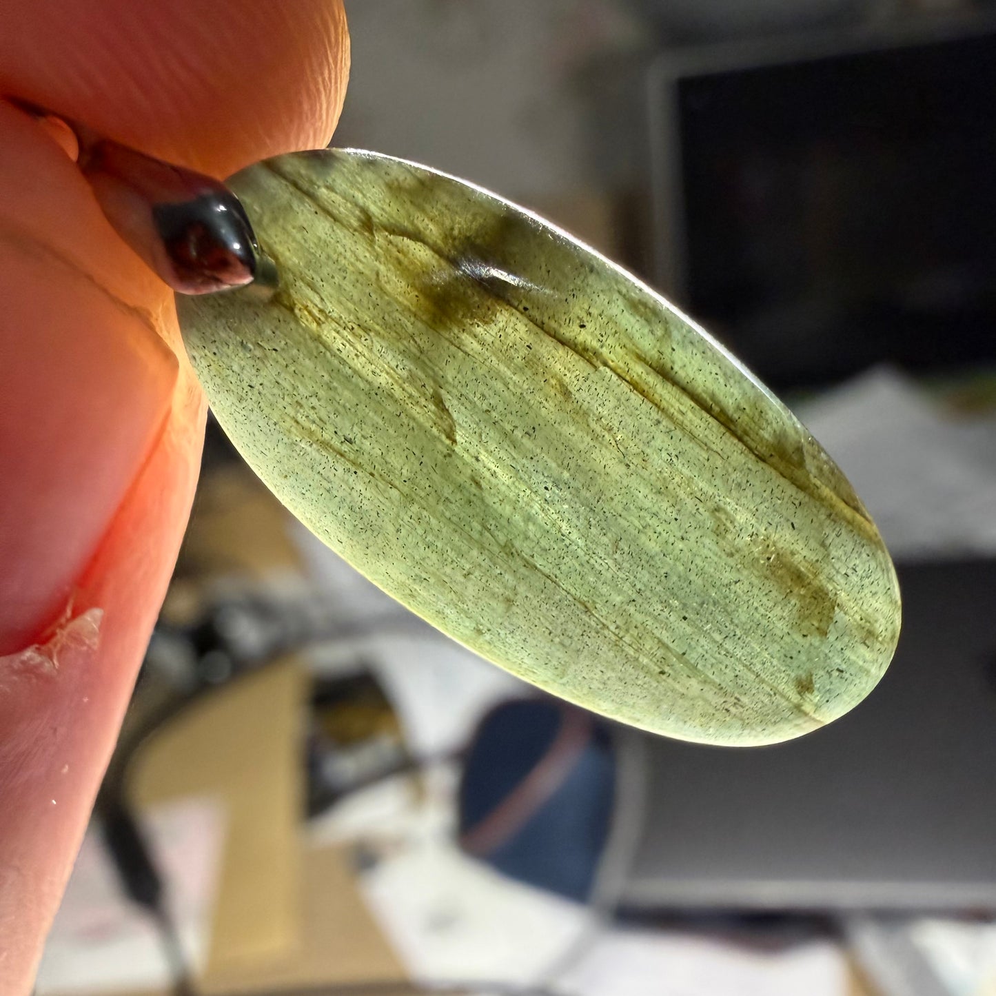 Pendentif cabochon Labradorite de Madagascar