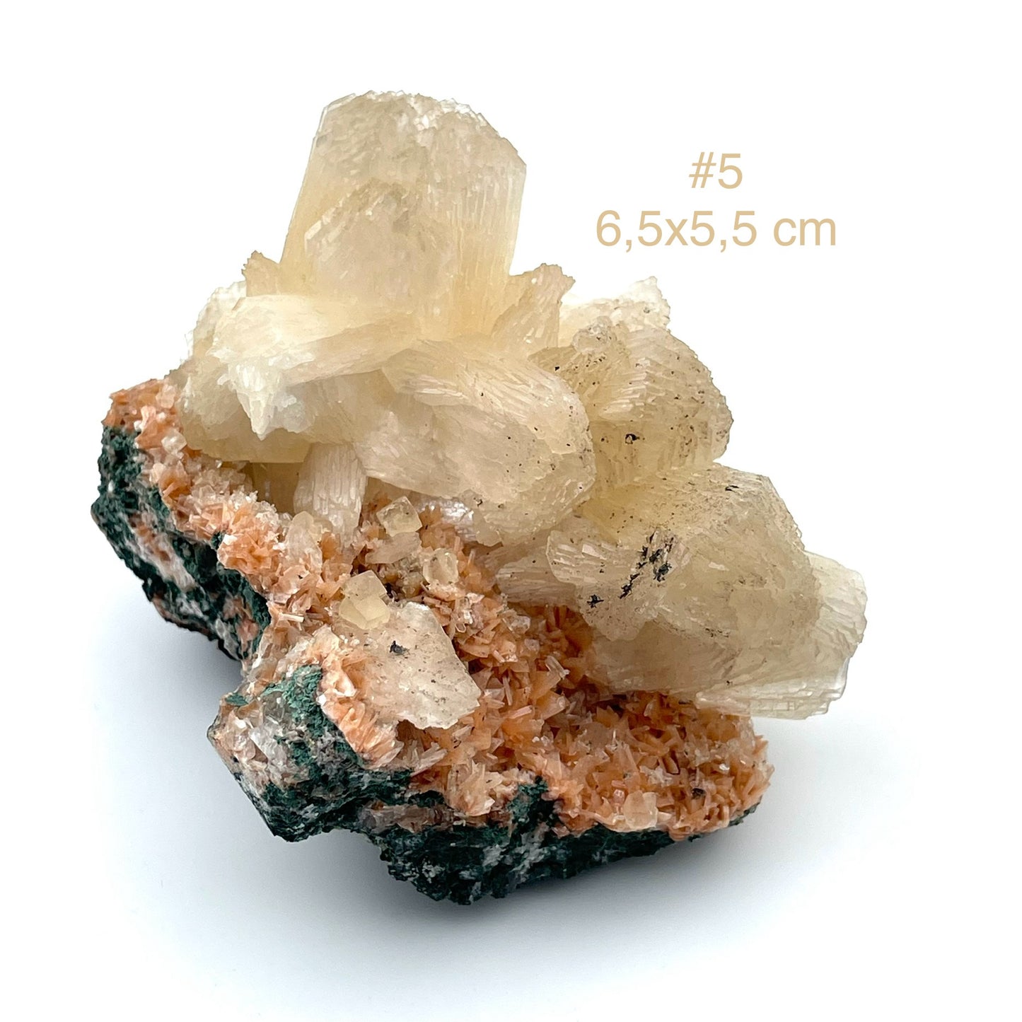 Heulandite, Stilbite et Calcite du Maharashtra, Inde