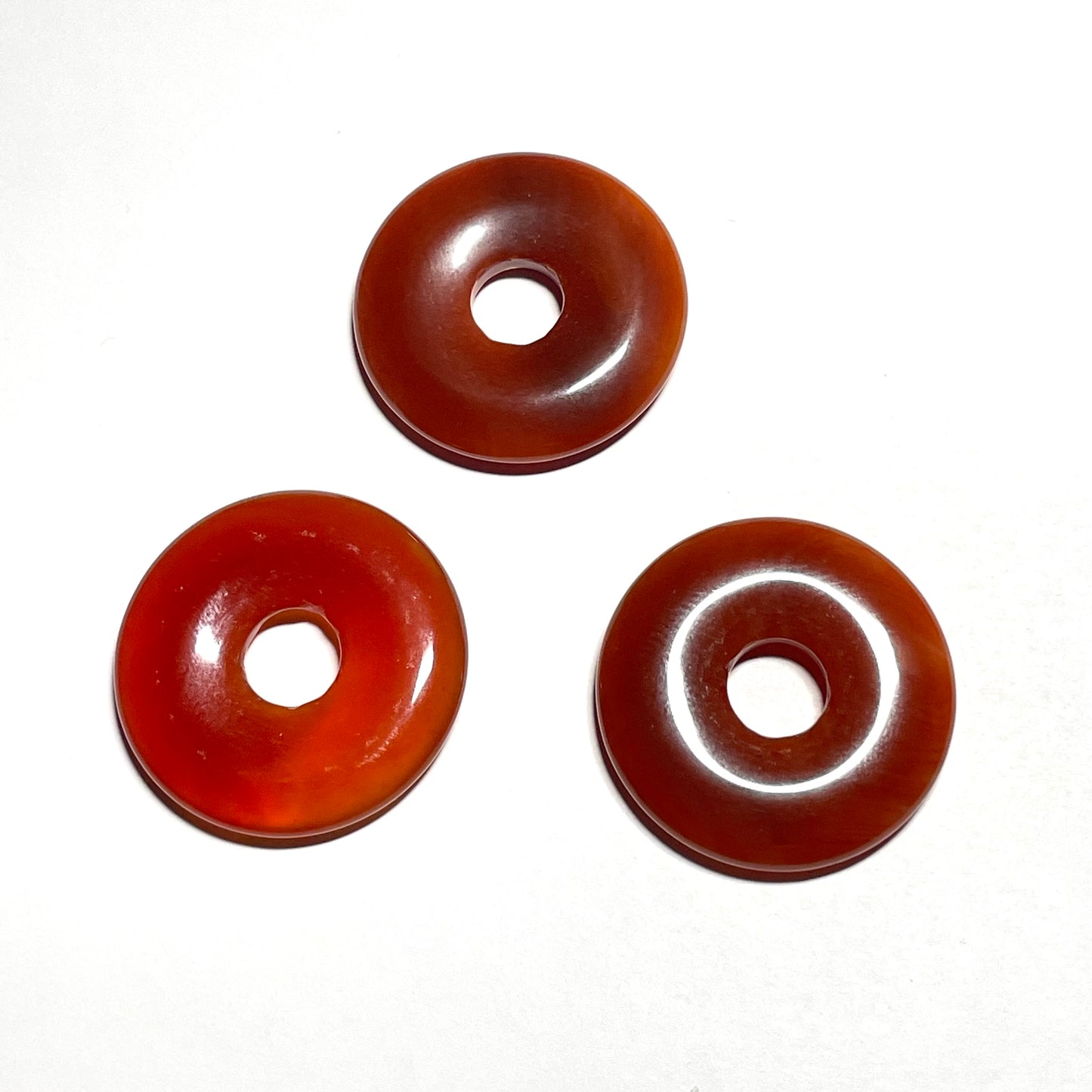 Pendentif Donut 3cm avec cordon assorti, pierre naturelle de haute qualité
