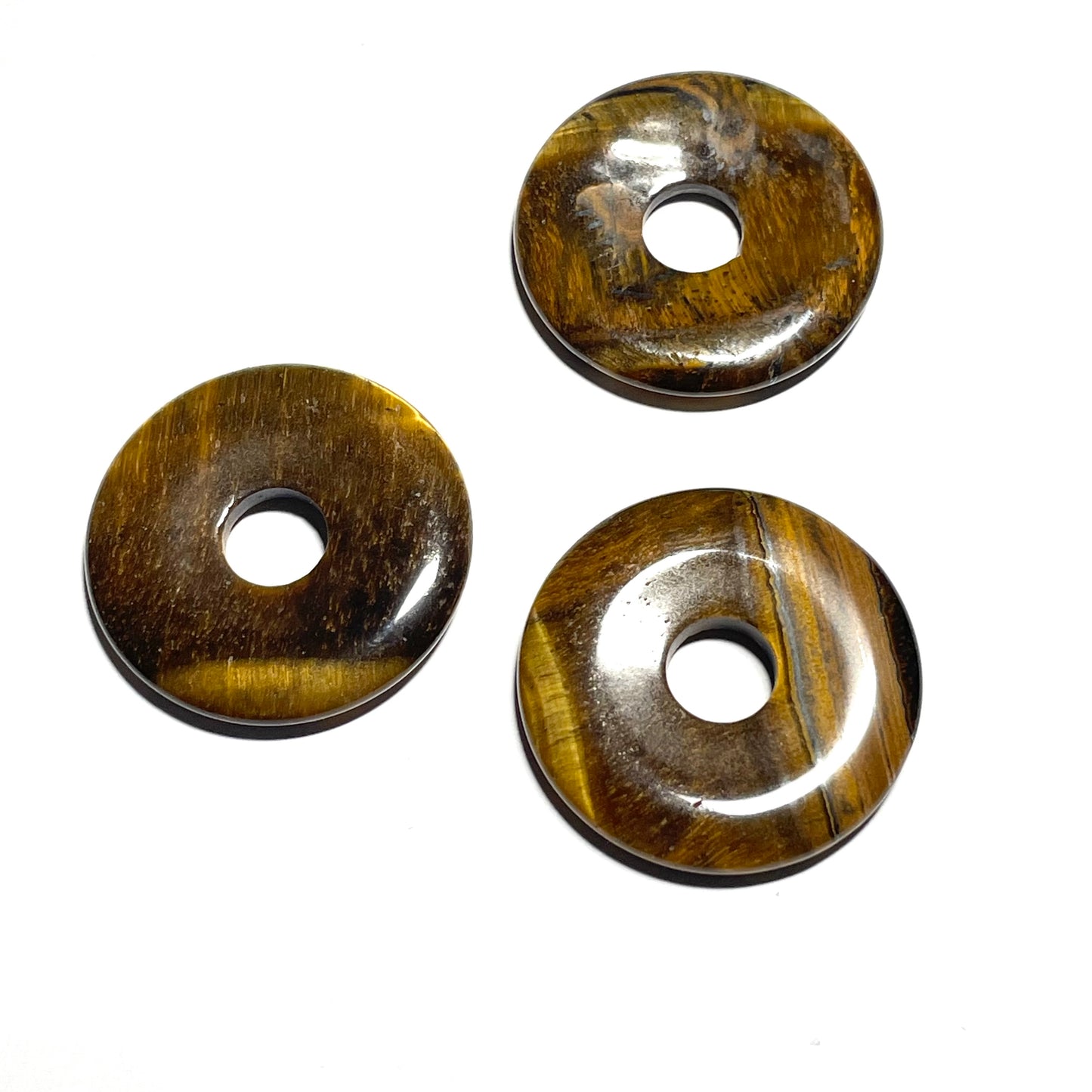 Pendentif Donut 3cm avec cordon assorti, pierre naturelle de haute qualité