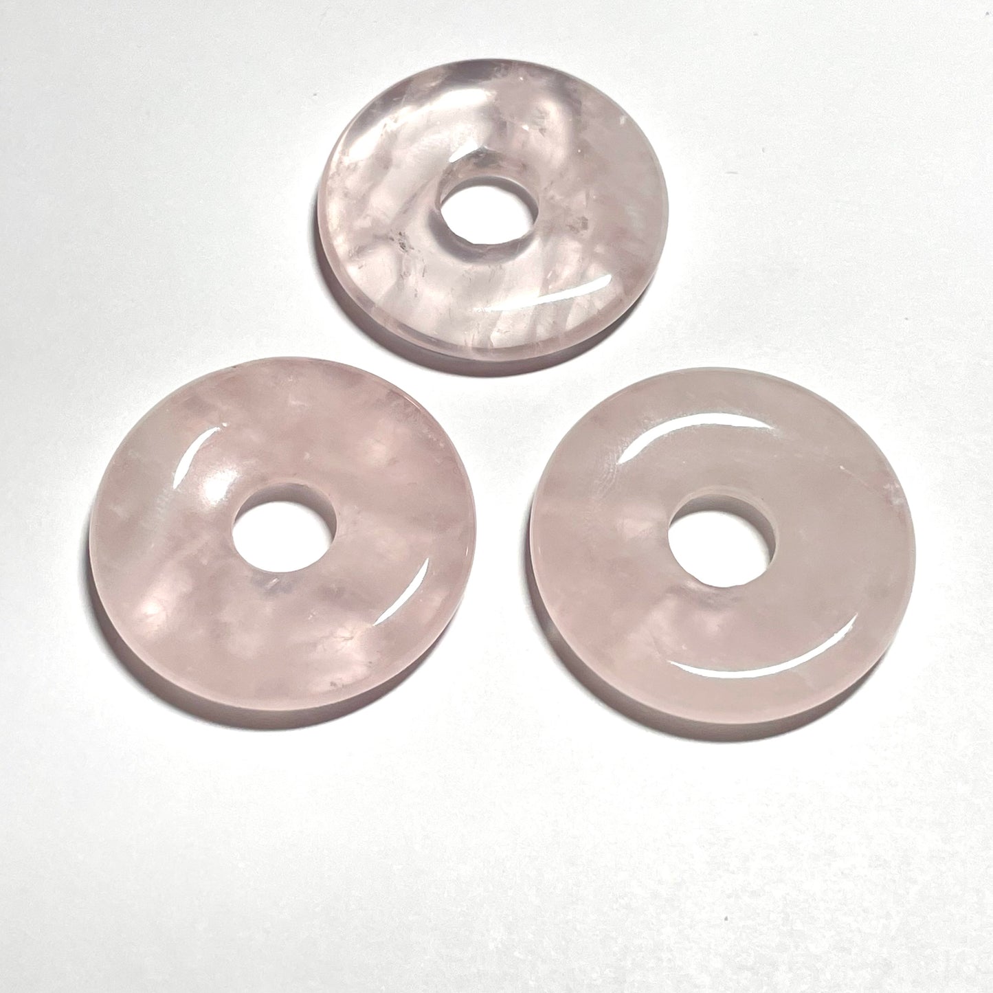 Pendentif Donut 3cm avec cordon assorti, pierre naturelle de haute qualité