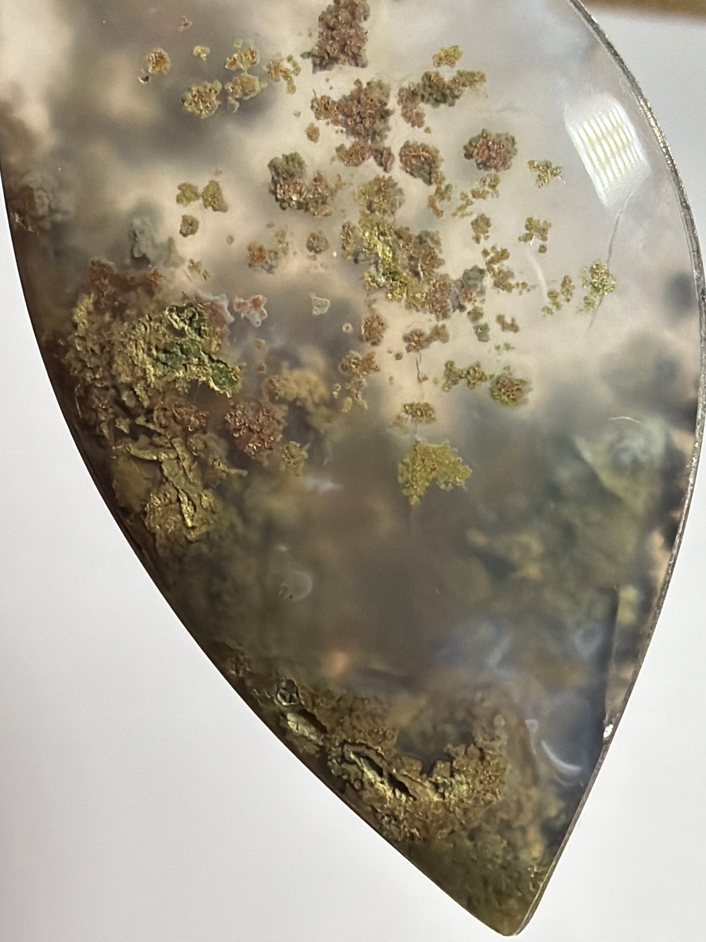 Pendentif cabochon Agate mousse Lodolite