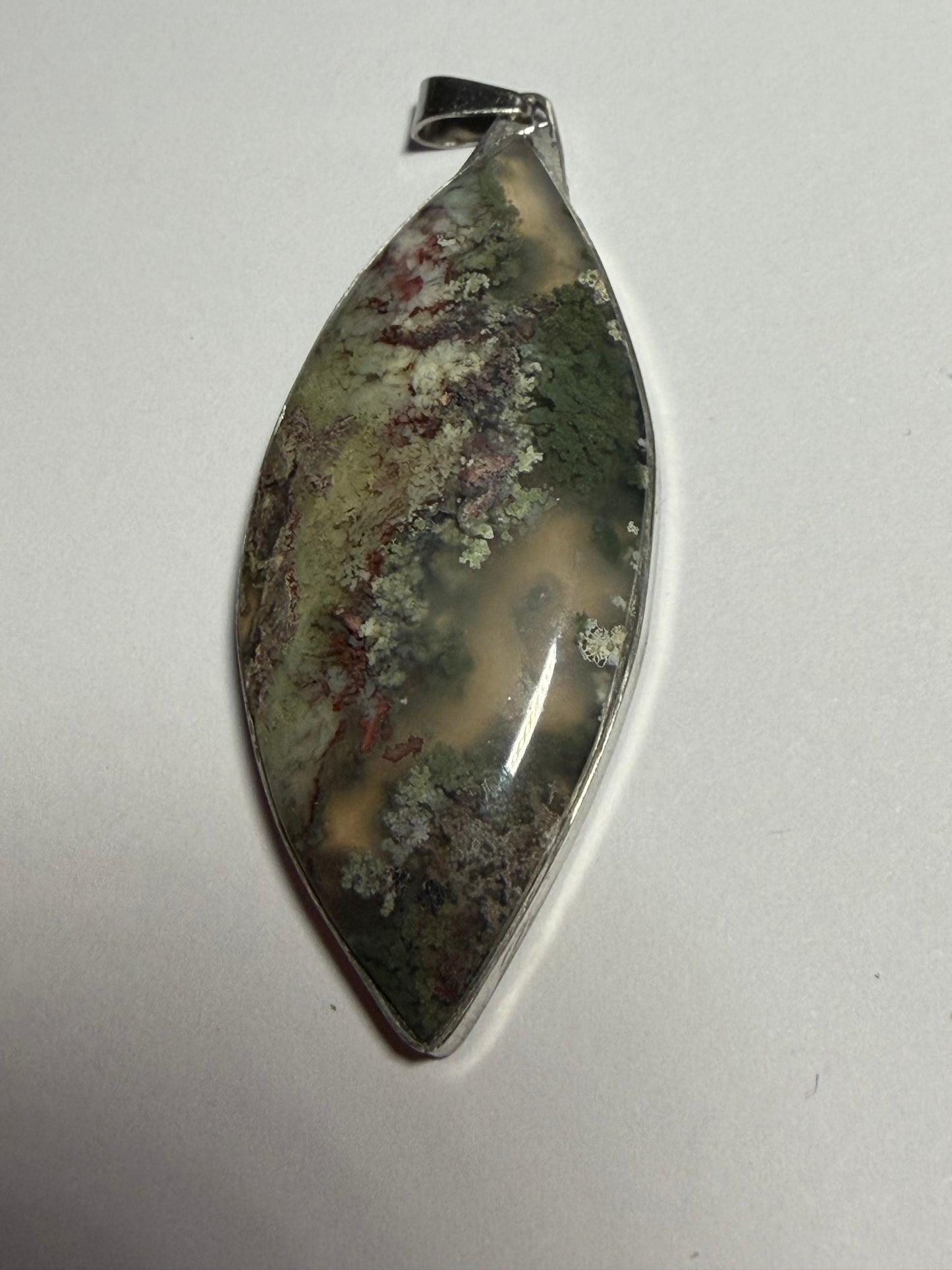 Pendentif cabochon Agate mousse Lodolite