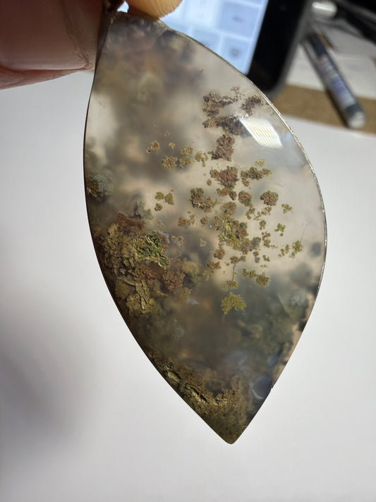 Pendentif cabochon Agate mousse Lodolite