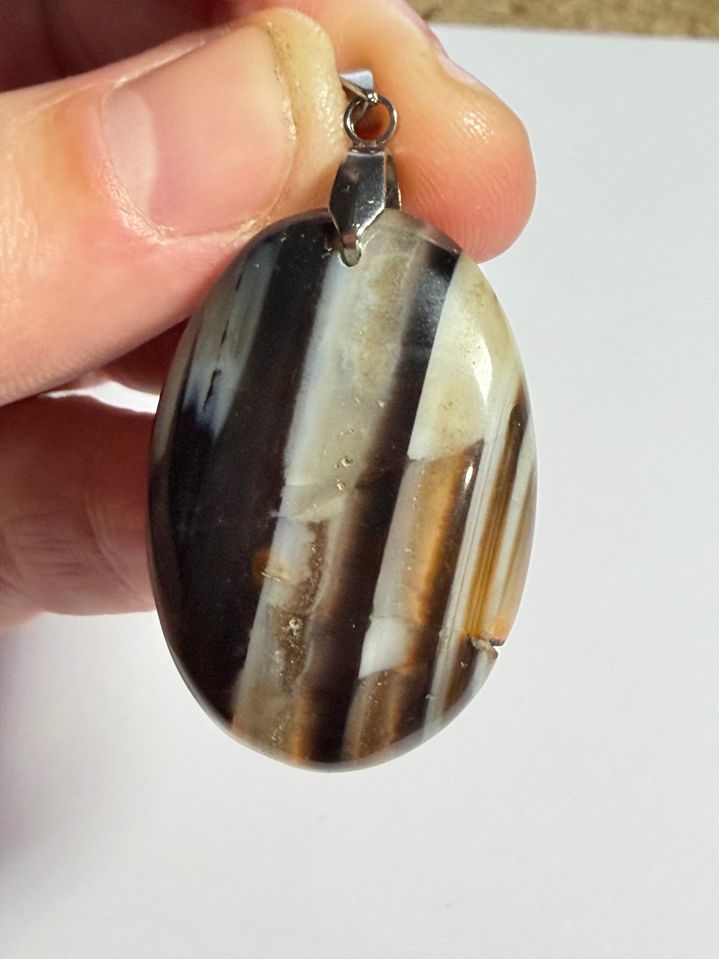 Pendentif cabochon Agate zébra