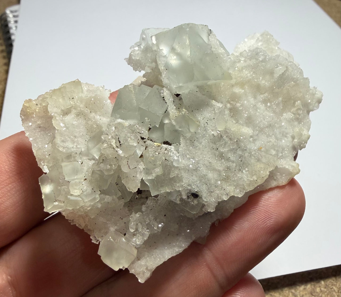 Florite sur Quartz de Chine