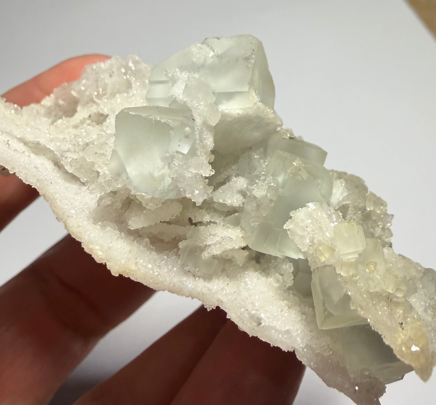 Florite sur Quartz de Chine