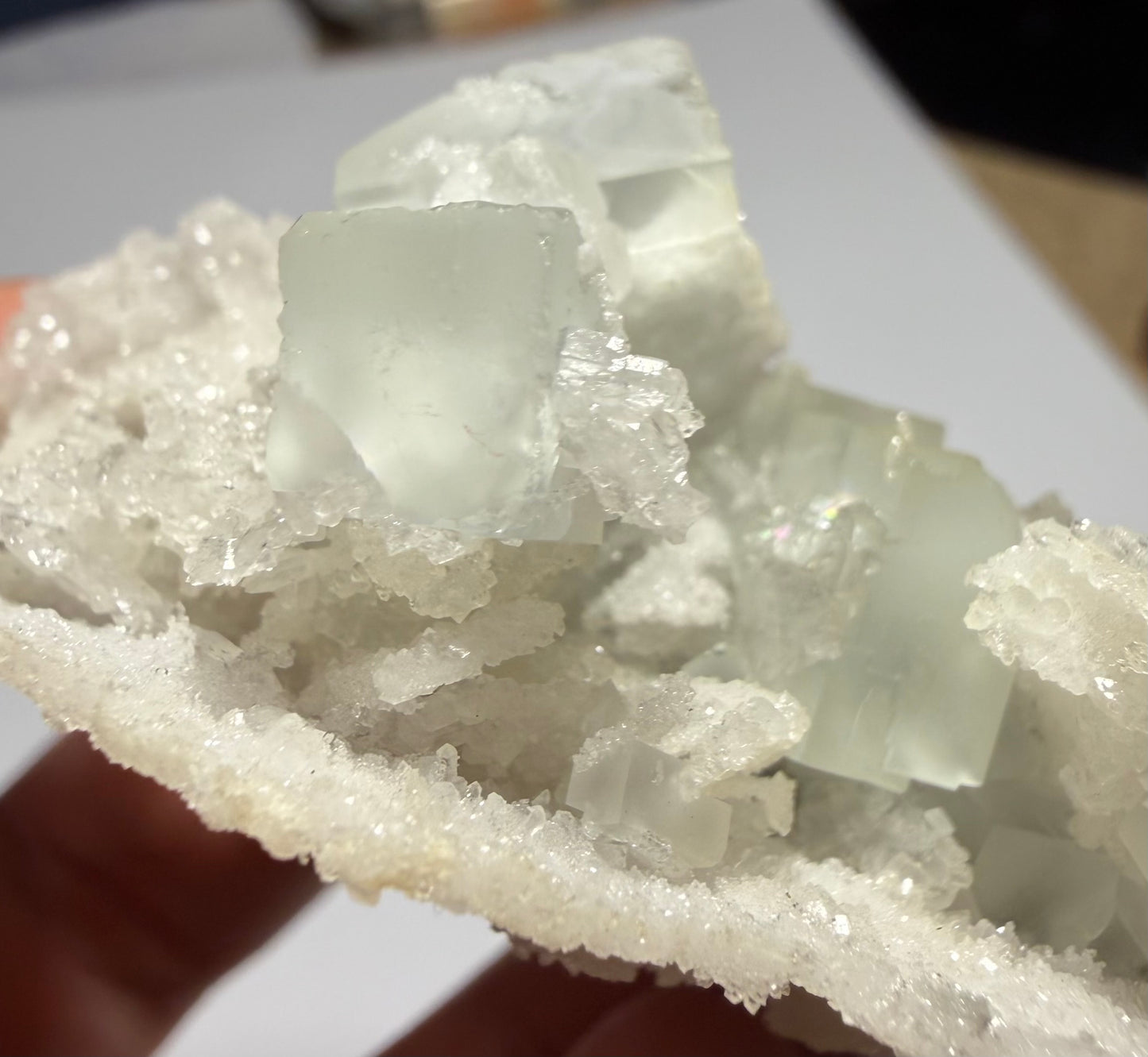 Florite sur Quartz de Chine