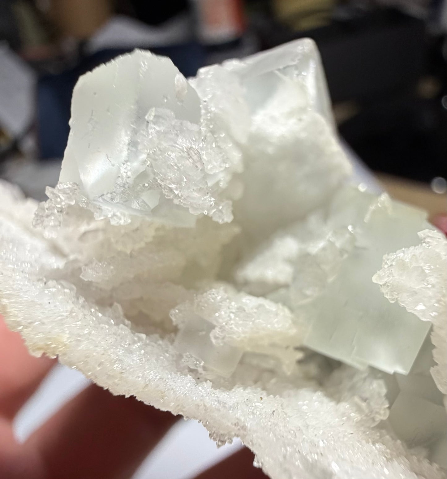 Florite sur Quartz de Chine