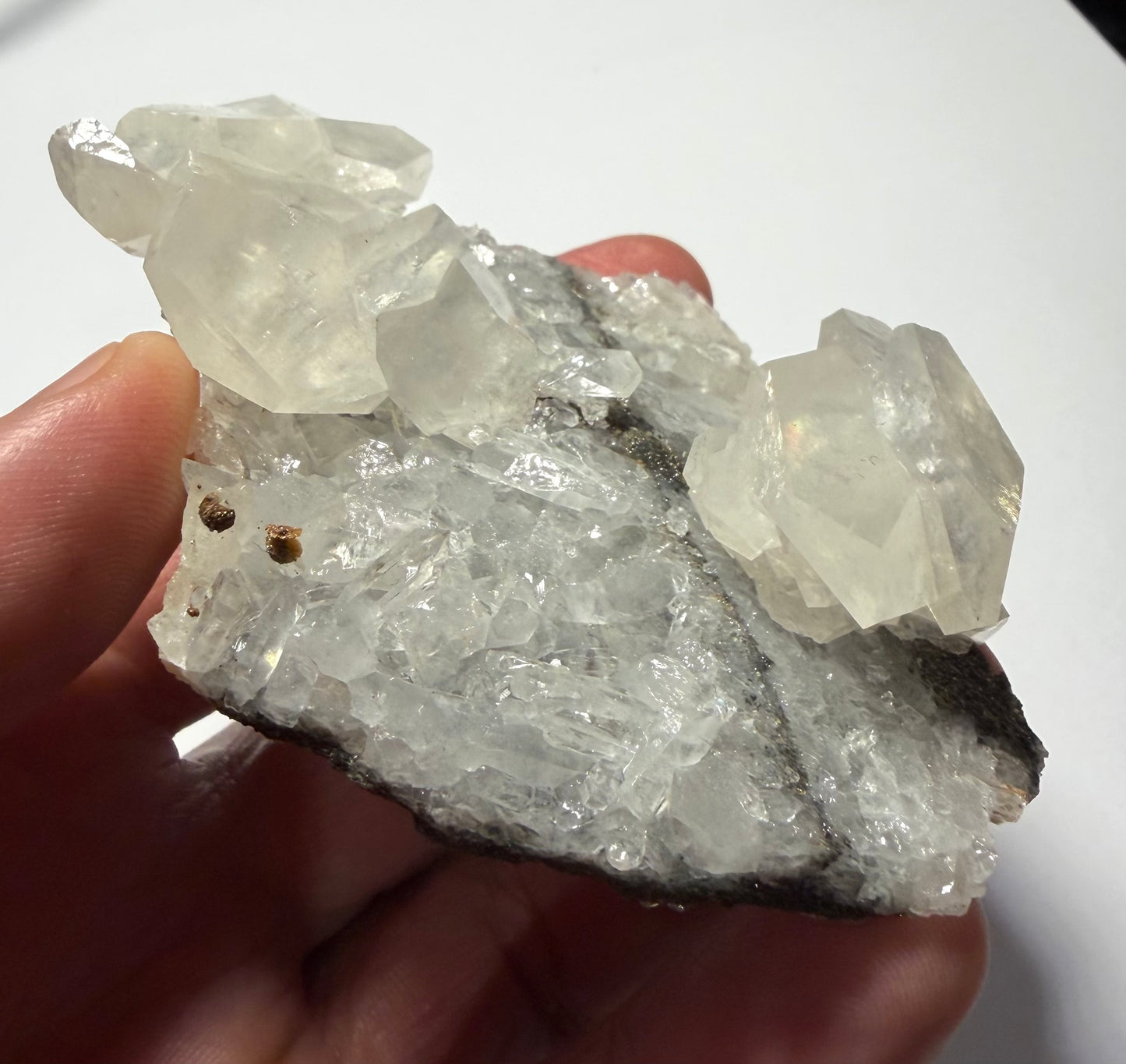 Calcite sur Quartz de Chine