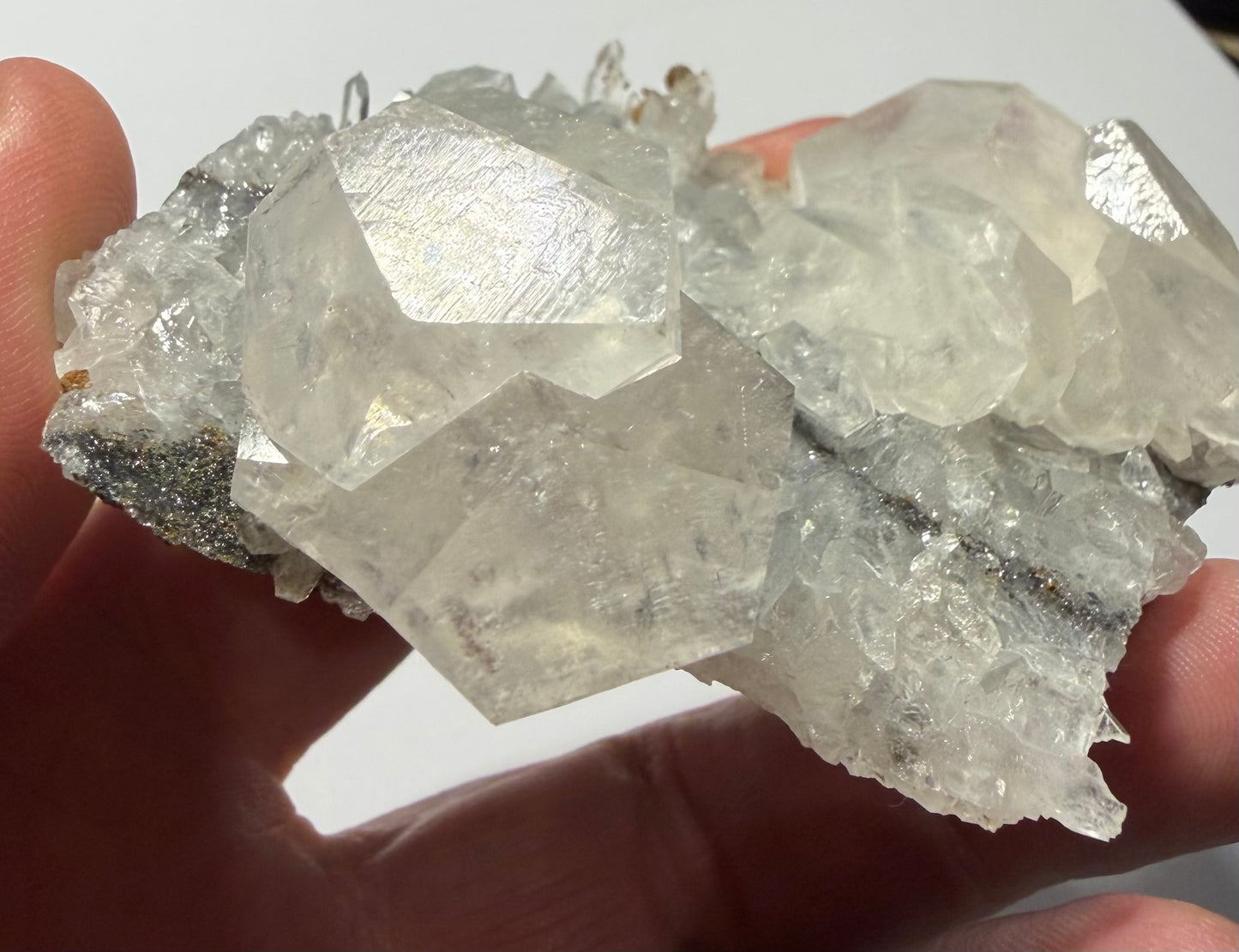 Calcite sur Quartz de Chine