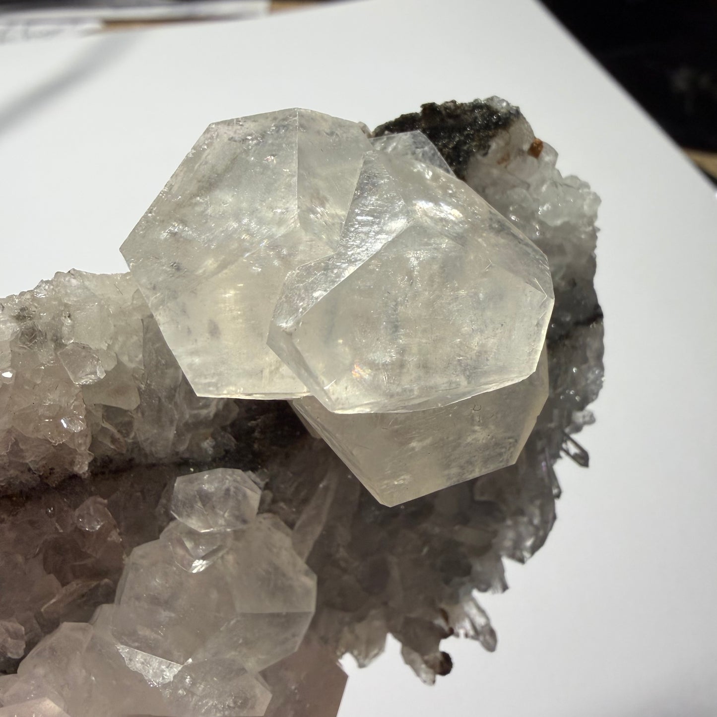 Calcite sur Quartz de Chine