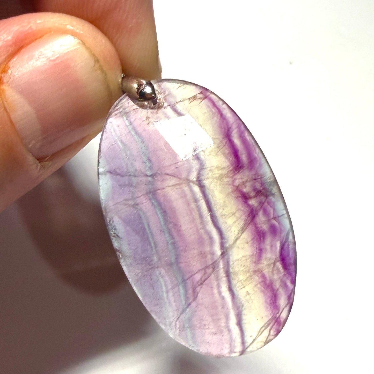 Pendentif cabochon Fluorite Arc en Ciel de Chine