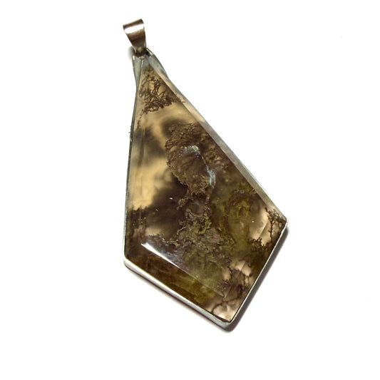 Pendentif cabochon Agate mousse Lodolite