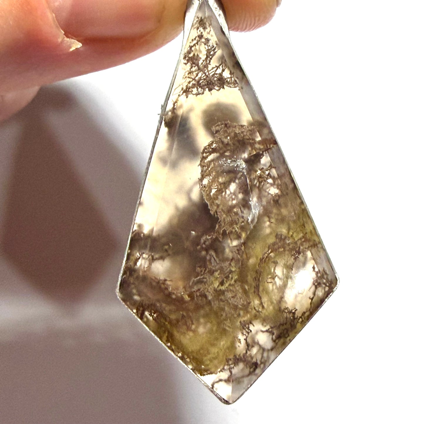 Pendentif cabochon Agate mousse Lodolite