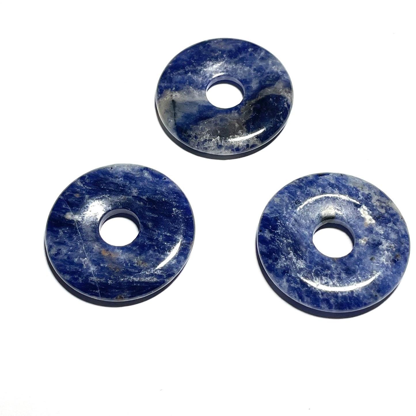 Pendentif Donut 3cm avec cordon assorti, pierre naturelle de haute qualité
