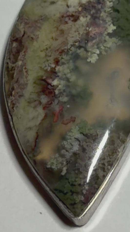 Pendentif cabochon Agate mousse Lodolite